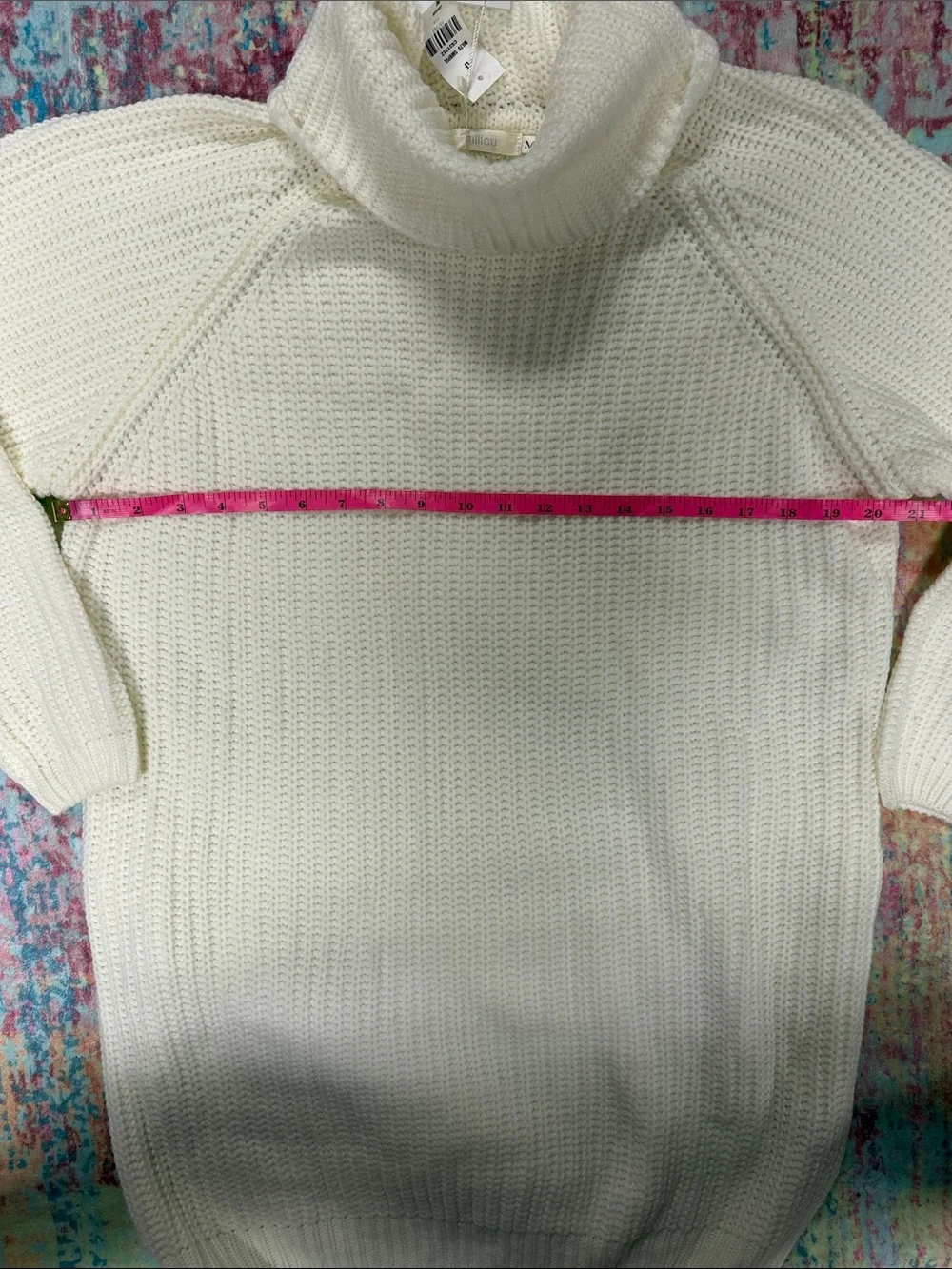 Milano Cream Ribbed Turtleneck Sweater